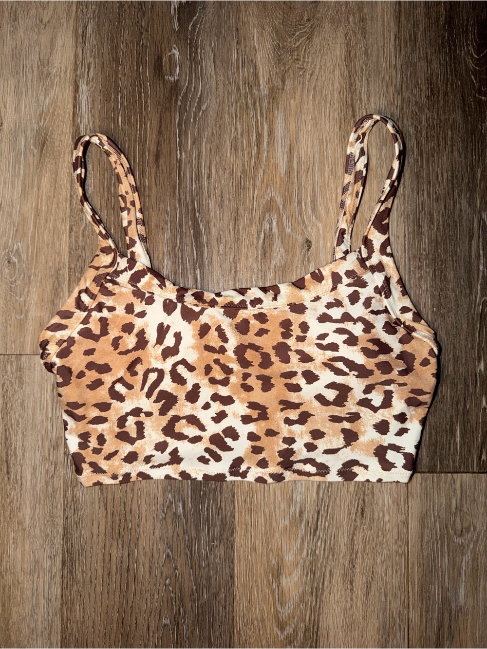 Aerie Women’s Leopard Print Scoop Neck Bikini Top